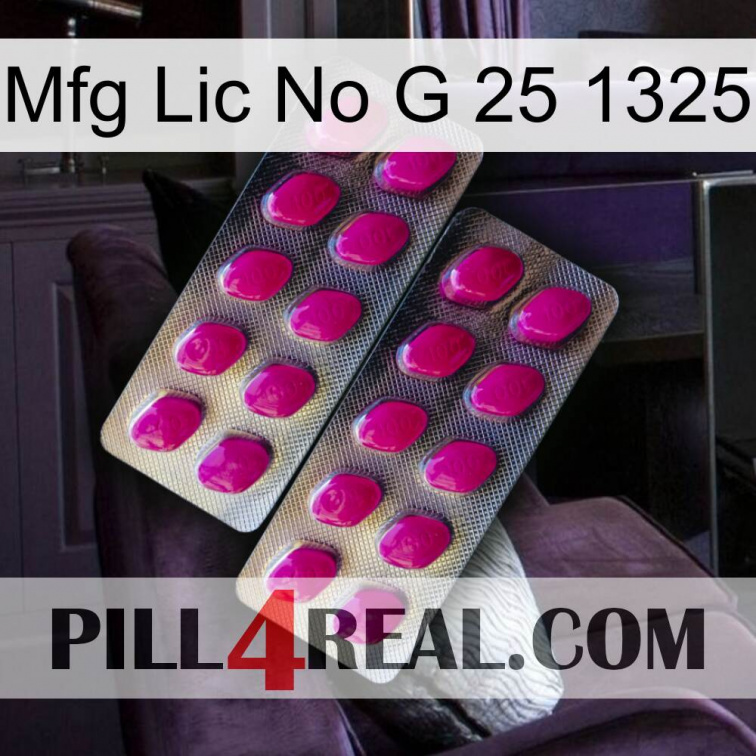 Mfg Lic No G 25 1325 10
